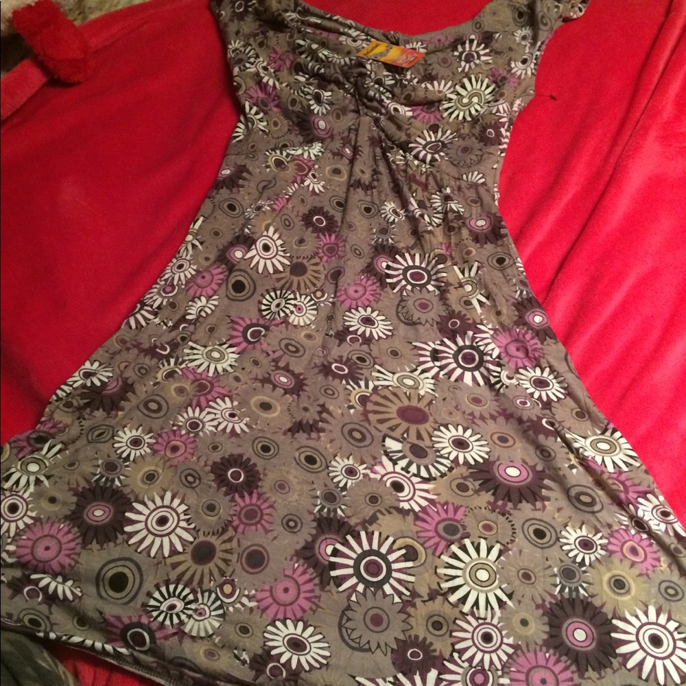 Flower designed dress.